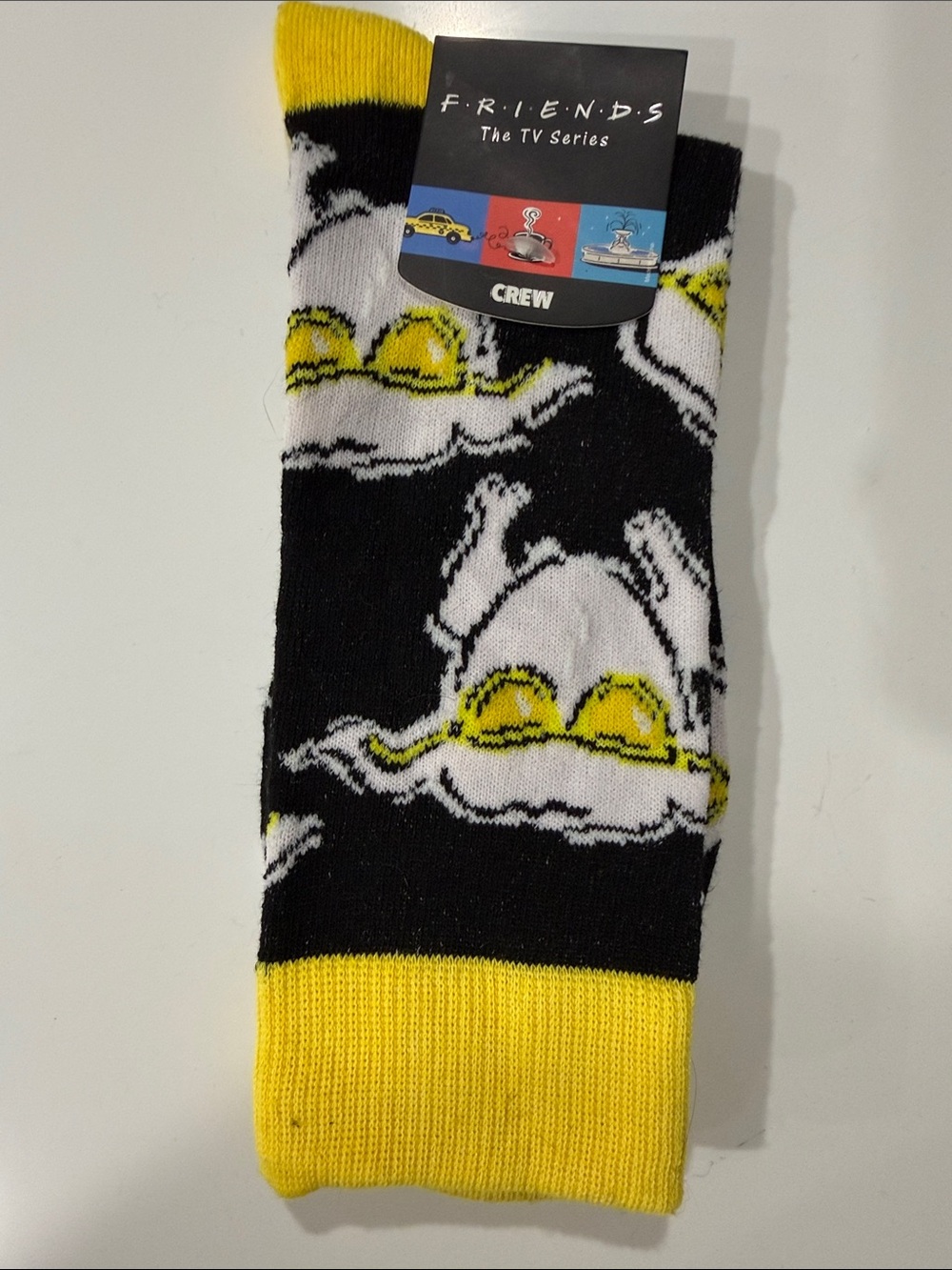 FRIENDS tv show - Turkey Thanksgiving Socks - Black & Yellow